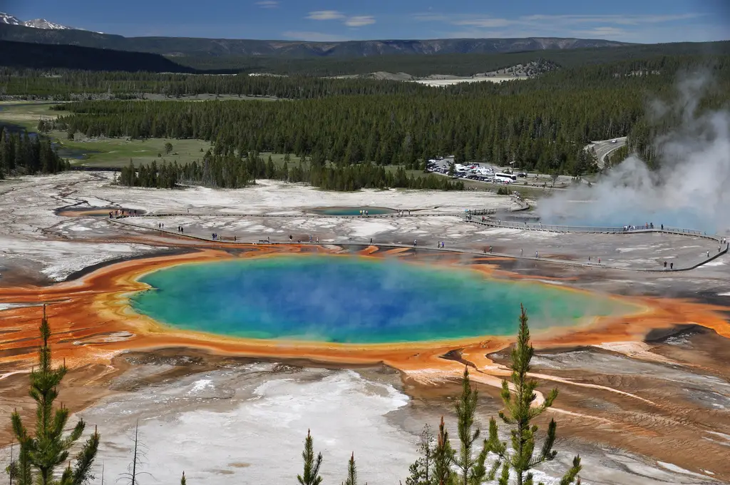 Grand Prismatic Spring - Hike near Old Faithful, Yellowstone National ...