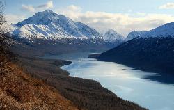 View of Eklutna Lake from the Twin Peaks trail, near Anchorage, Alaska courtesy of Frank Kovalchek↗