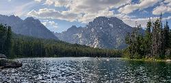 Kayakers on Leigh Lake near Boulder Island with Mount Moran towering in the background courtesy of endovereric↗