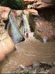 Swimming hole about half way through Kanarra Falls trail by Tyler Burgener